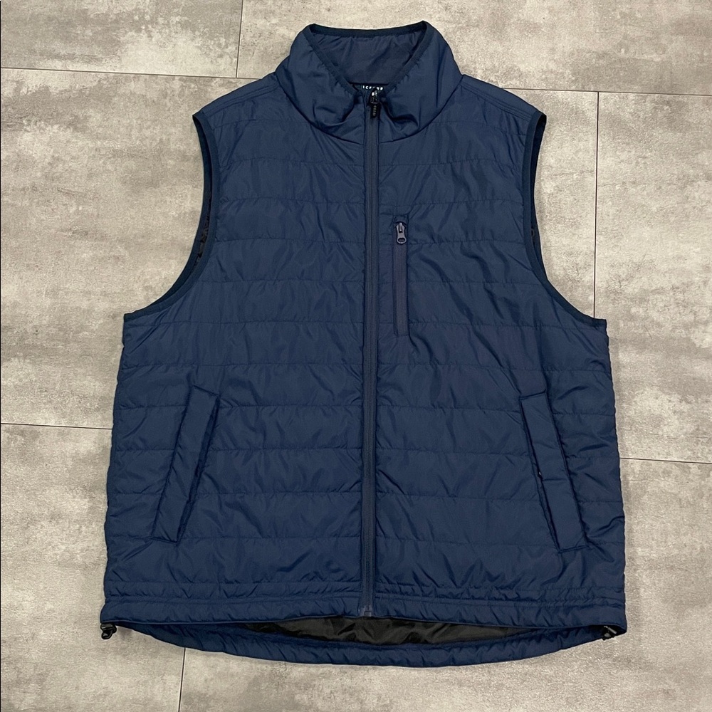 Men’s large iceburg outerwear lightweight puffer vest navy blue